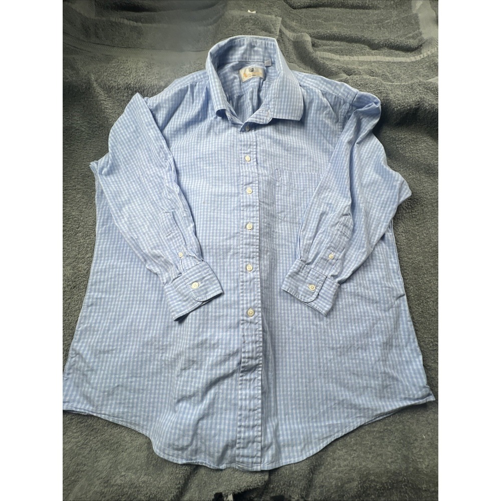 Aquascutum Of London Plaid/graham Mens Blue Buttonup Shirt 17 - 32/33